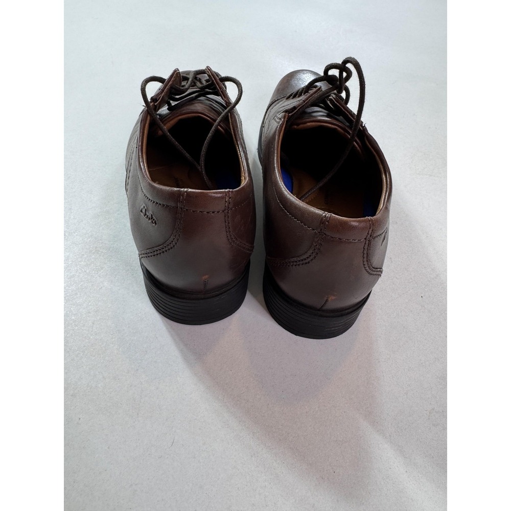 Clarks Extreme Comfort Shoes Mens Size 10 Brown Leather‎ Cap Toe Dress Derby - Picture 3 of 9
